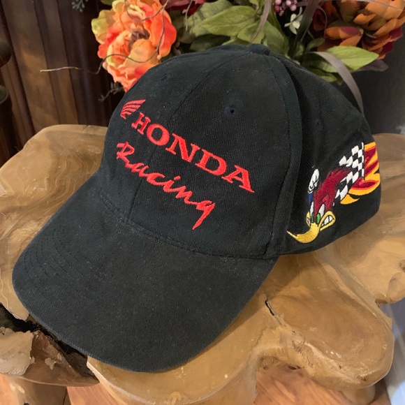 Vintage Honda Racing Black Snapback Cap 